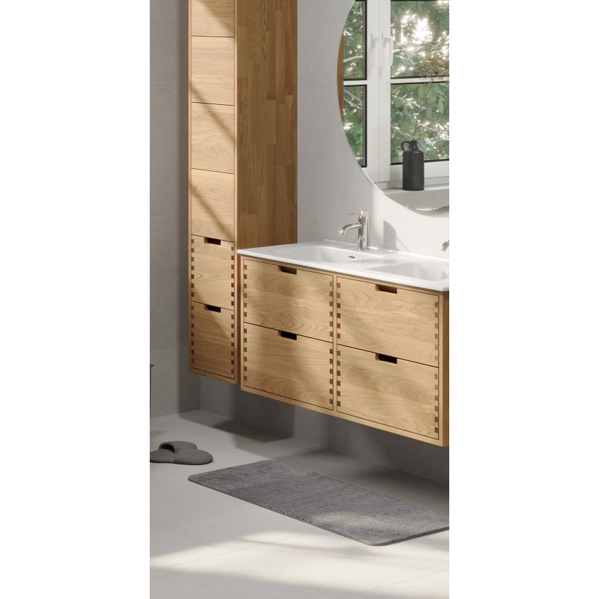 Mueble de baño con lavabo GRIBSKOV 120 cm beige/roble/blanco
