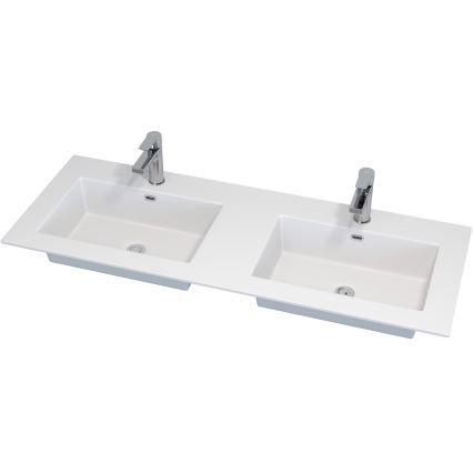 Mueble de baño con lavabo GRIBSKOV 120 cm beige/roble/blanco