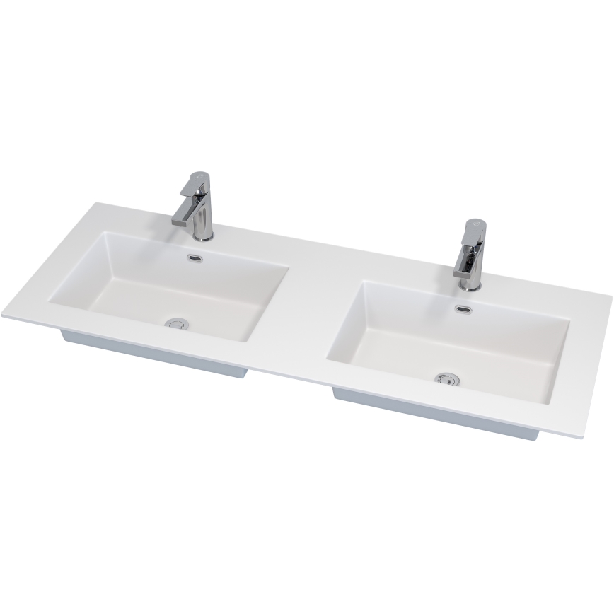 Mueble de baño con lavabo GRIBSKOV 120 cm beige/roble/blanco