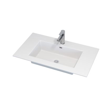 Mueble de baño con lavabo GRIBSKOV 80 cm beige/roble/blanco