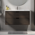 Mueble de baño con lavabo GRIBSKOV de 100 cm, marrón/roble/blanco
