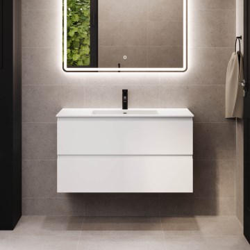 Mueble de baño con lavabo HELSINKI 100 cm blanco