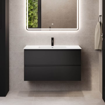 Mueble de baño con lavabo HELSINKI 120 cm negro