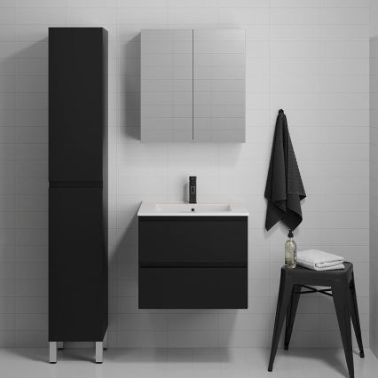 Mueble de baño con lavabo KENWOOD 61 cm, negro