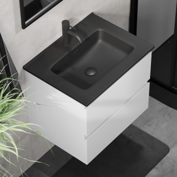 Mueble de baño con lavabo KENWOOD 61x52x45 cm blanco/negro