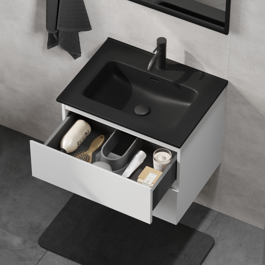 Mueble de baño con lavabo KENWOOD 61x52x45 cm blanco/negro