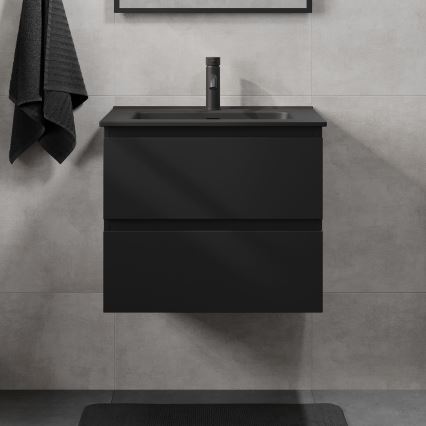 Mueble de baño con lavabo KENWOOD 61x52x45 cm negro