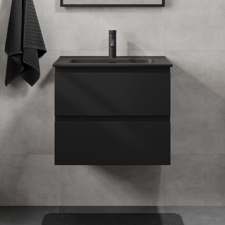 Mueble de baño con lavabo KENWOOD 61x52x45 cm negro