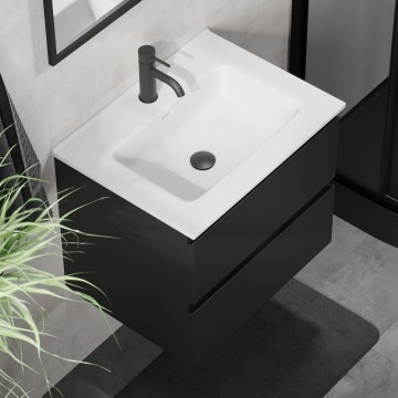 Mueble de baño con lavabo KENWOOD 61x52x47 cm negro/blanco