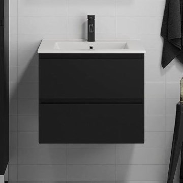 Mueble de baño con lavabo KENWOOD 61x52x47 cm negro