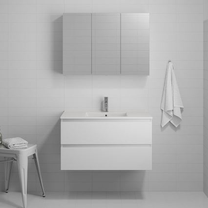 Mueble de baño con lavabo KENWOOD 91 cm blanco