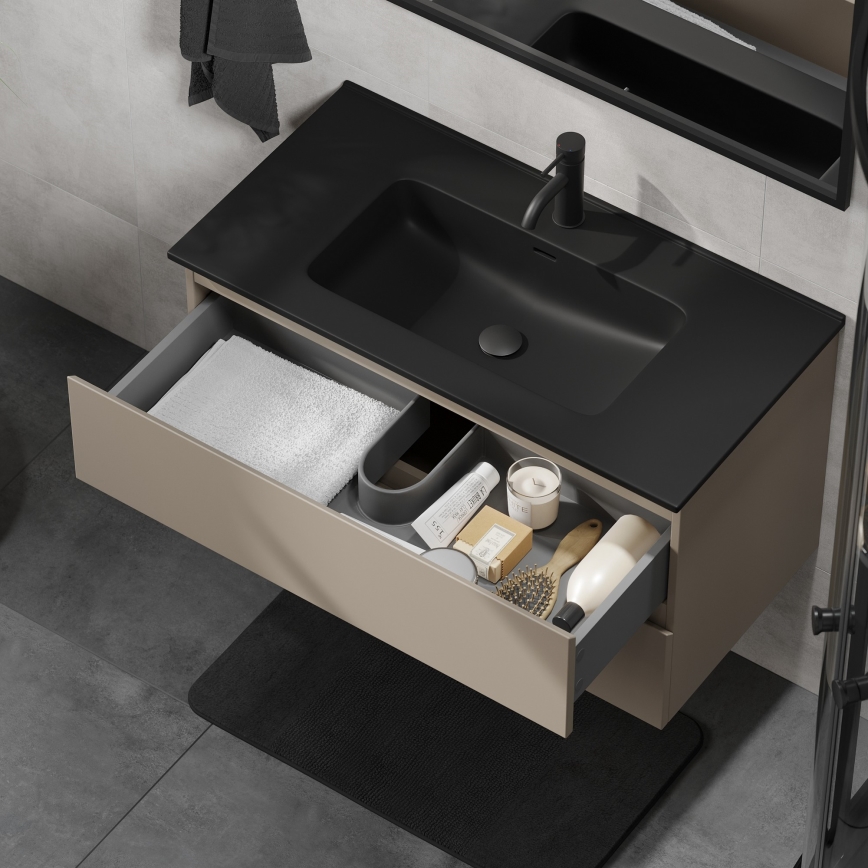 Mueble de baño con lavabo KENWOOD 91 cm marakesh/negro