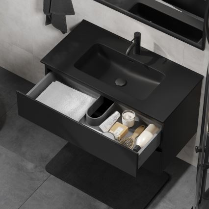 Mueble de baño con lavabo KENWOOD 91 cm negro