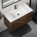 Mueble de baño con lavabo KENWOOD 91 cm nogal/blanco