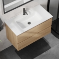 Mueble de baño con lavabo KENWOOD 91 cm roble/blanco