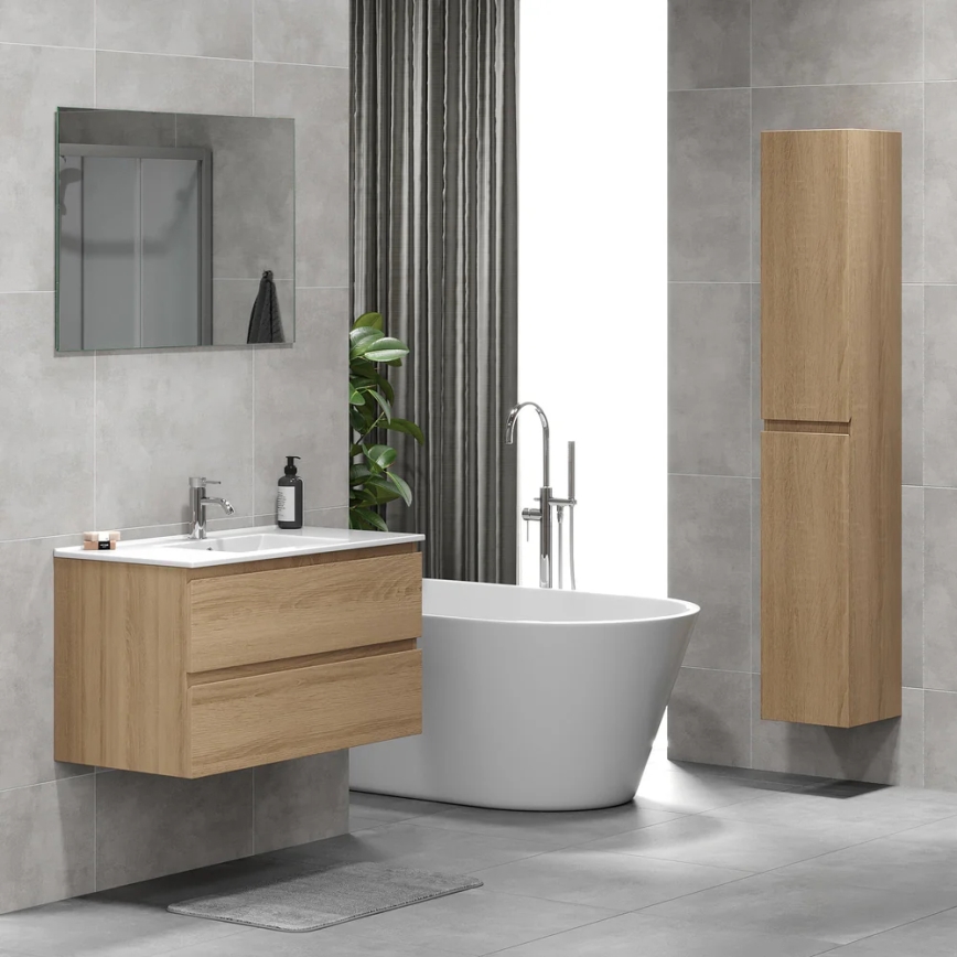 Mueble de baño con lavabo KENWOOD 91 cm roble