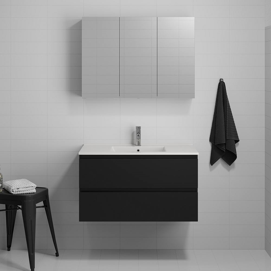 Mueble de baño con lavabo KENWOOD 91x50x45 cm negro