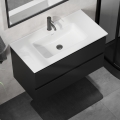 Mueble de baño con lavabo KENWOOD de 91 cm, negro/blanco