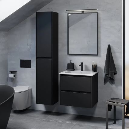 Mueble de baño con lavabo MOLDE 60 cm negro