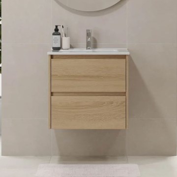 Mueble de baño con lavabo MOLDE 60x55x46 cm, roble