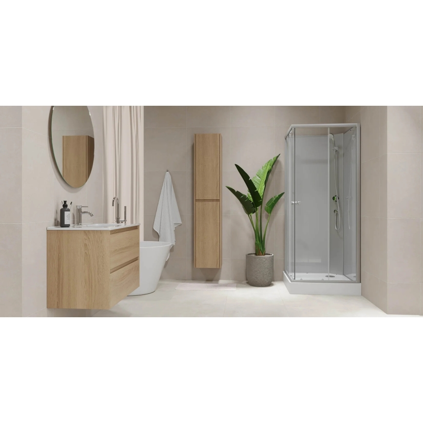 Mueble de baño con lavabo MOLDE 80 cm roble