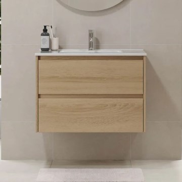 Mueble de baño con lavabo MOLDE 80x55x46 cm, roble