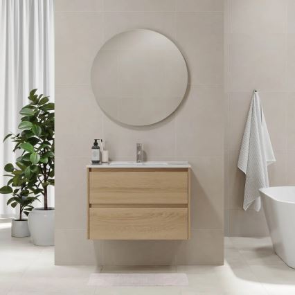 Mueble de baño con lavabo MOLDE 80x55x46 cm, roble