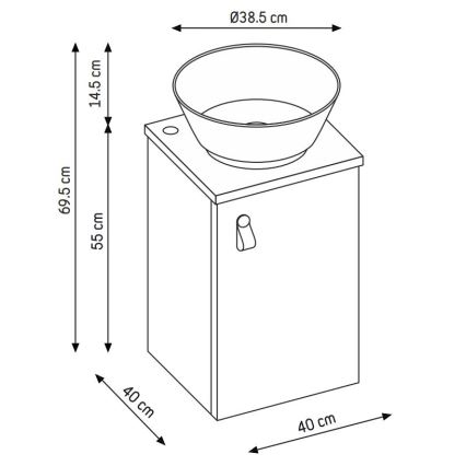 Mueble de baño con lavabo TAARNHOLM blanco
