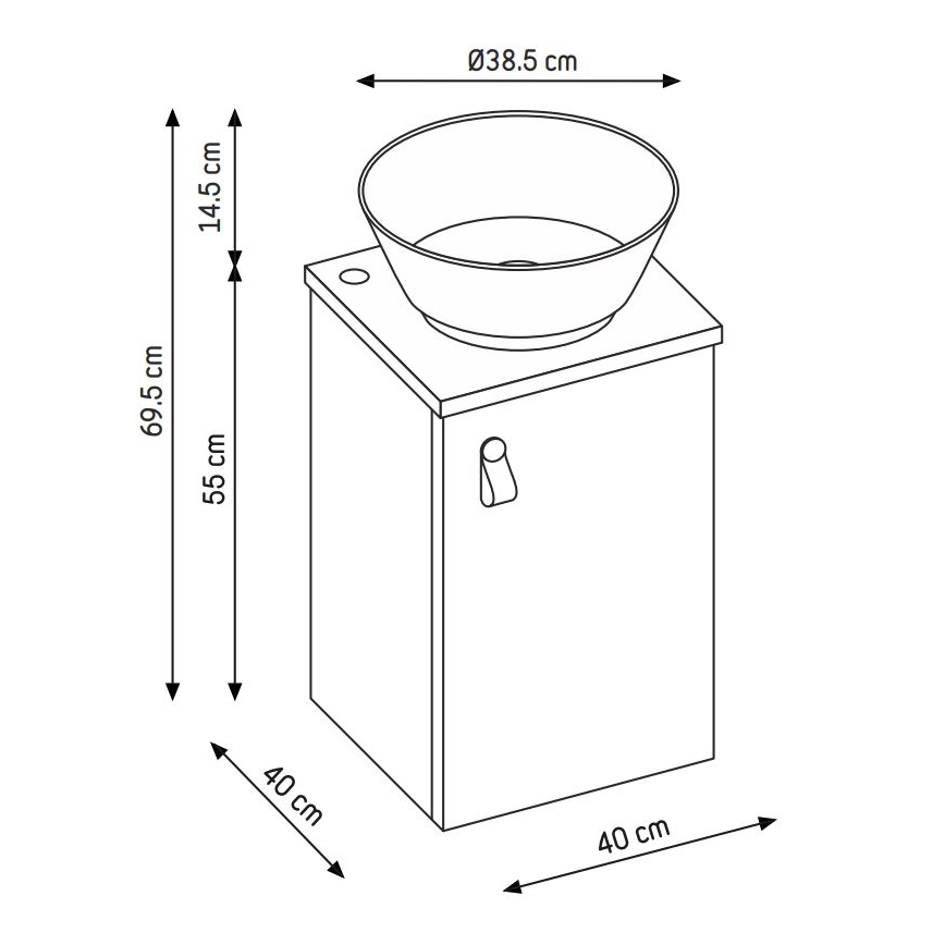 Mueble de baño con lavabo TAARNHOLM blanco