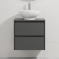 Mueble de baño con lavabo TRONDHEIM/DRAMMEN 60x57x46 cm antracita/blanco
