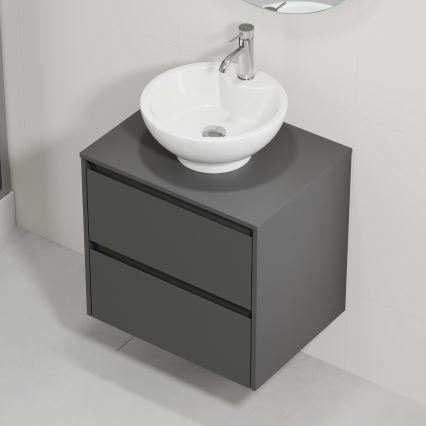 Mueble de baño con lavabo TRONDHEIM/DRAMMEN 60x57x46 cm antracita/blanco