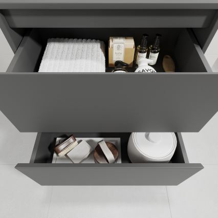 Mueble de baño con lavabo TRONDHEIM/DRAMMEN 60x57x46 cm antracita/blanco