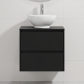 Mueble de baño con lavabo TRONDHEIM/DRAMMEN 60x57x46 cm negro/blanco
