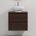 Mueble de baño con lavabo TRONDHEIM/DRAMMEN 60x57x46 cm nogal/blanco