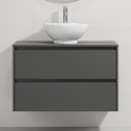 Mueble de baño con lavabo TRONDHEIM/DRAMMEN 90 x 57 x 46 cm, antracita/blanco