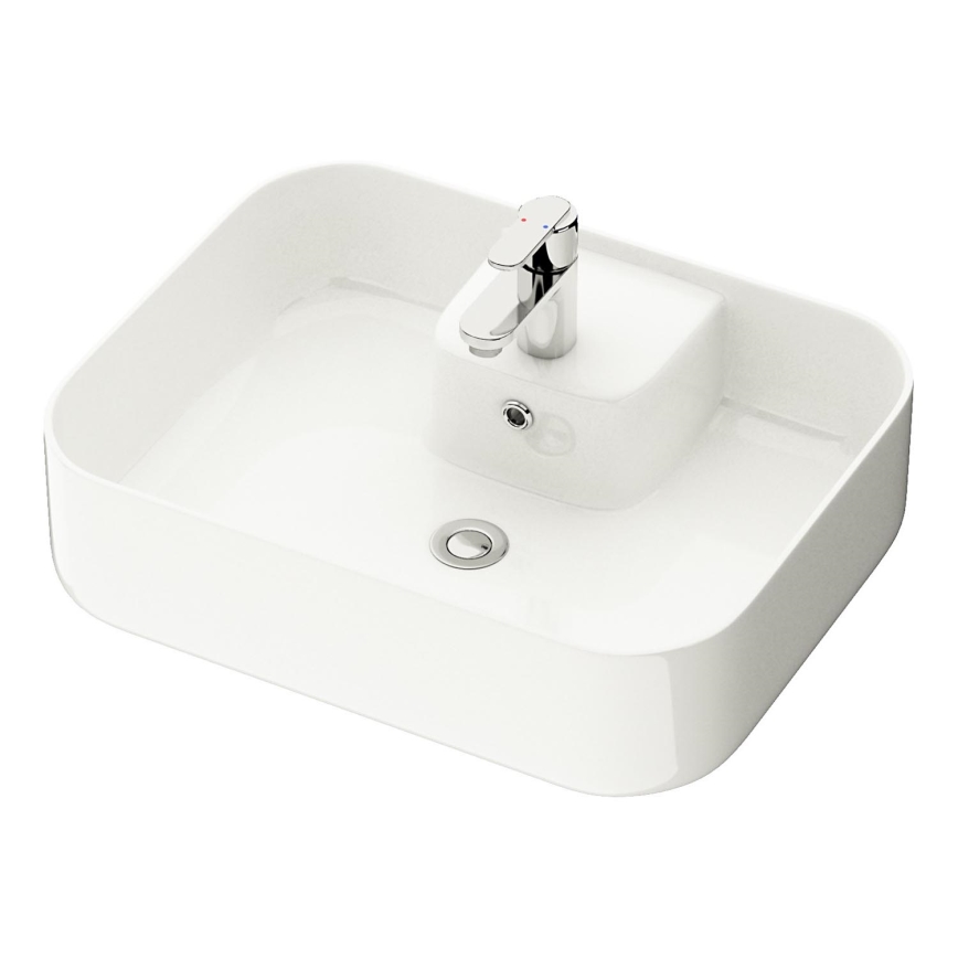 Mueble de baño con lavabo TRONDHEIM/KRISTIANSAND 90x57x46 cm negro/blanco
