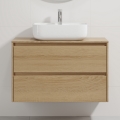 Mueble de baño con lavabo TRONDHEIM/KRISTIANSAND 90x57x46 cm roble/blanco