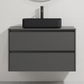 Mueble de baño con lavabo TRONDHEIM/LJORDAL 90 x 57 x 46 cm antracita/negro