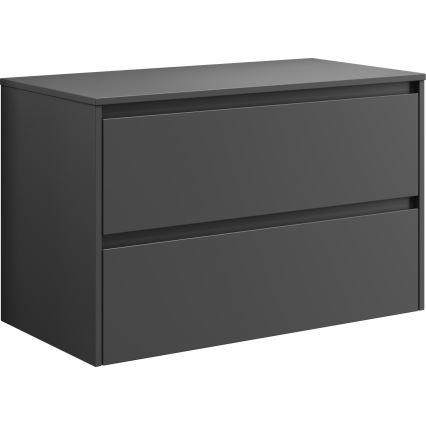 Mueble de baño con lavabo TRONDHEIM/LJORDAL 90 x 57 x 46 cm antracita/negro