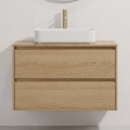 Mueble de baño con lavabo TRONDHEIM/LJORDAL, 90 x 57 x 46 cm, roble/blanco
