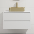 Mueble de baño con lavabo TRONDHEIM/LJORDAL 90x57x46 cm blanco/latón