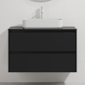 Mueble de baño con lavabo TRONDHEIM/LJORDAL 90x57x46 cm negro/blanco