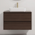 Mueble de baño con lavabo TRONDHEIM/LJORDAL 90x57x46 cm nogal/blanco