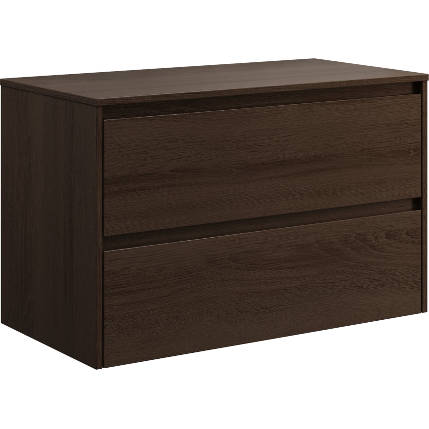Mueble de baño con lavabo TRONDHEIM/LJORDAL 90x57x46 cm nogal/latón