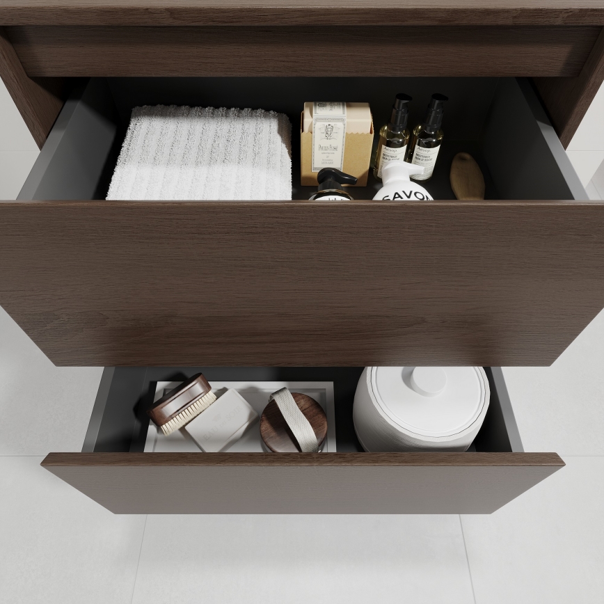 Mueble de baño con lavabo TRONDHEIM/VIKEDAL 60x57x46 cm nogal/blanco