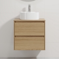 Mueble de baño con lavabo TRONDHEIM/VIKEDAL 60x57x46 cm roble/blanco