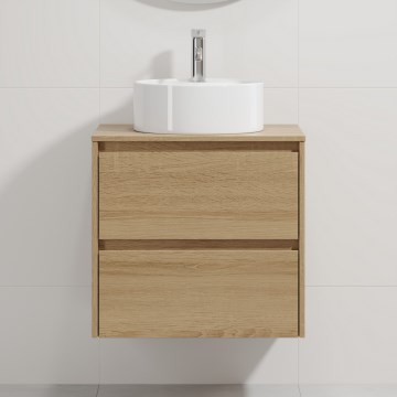 Mueble de baño con lavabo TRONDHEIM/VIKEDAL 60x57x46 cm roble/blanco