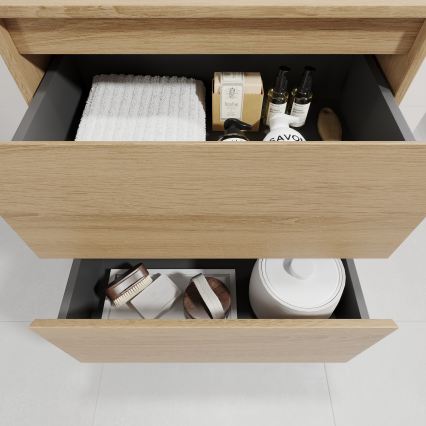 Mueble de baño con lavabo TRONDHEIM/VIKEDAL 60x57x46 cm roble/blanco