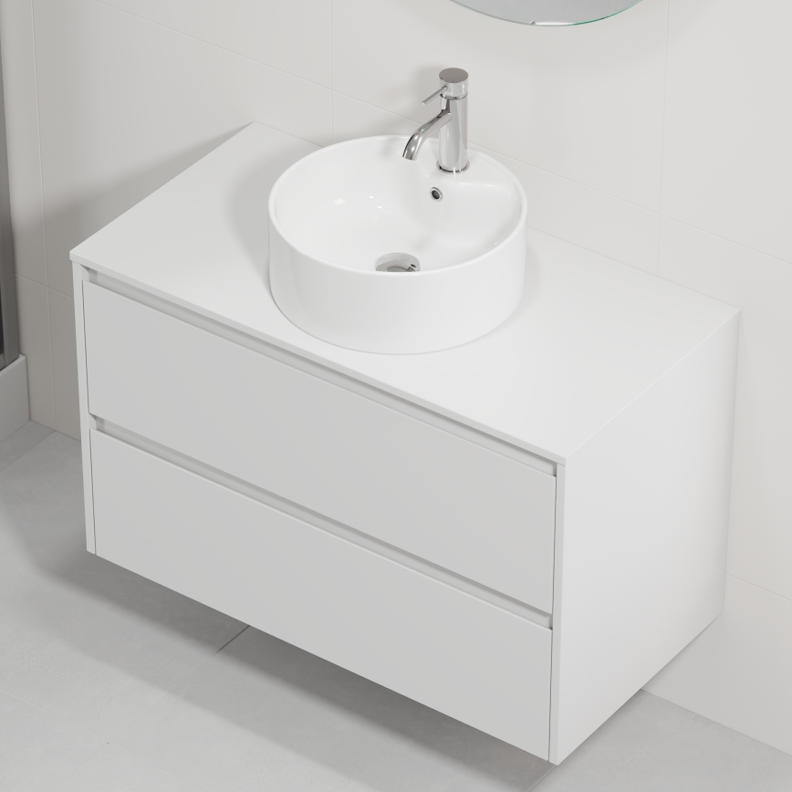 Mueble de baño con lavabo TRONDHEIM/VIKEDAL 90x57x46 cm blanco