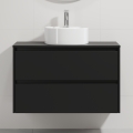 Mueble de baño con lavabo TRONDHEIM/VIKEDAL 90x57x46 cm negro/blanco